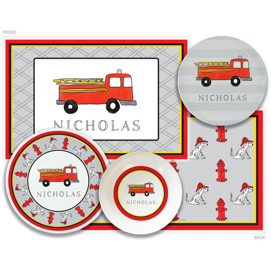 Firetruck 4-Piece Dinnerware Set